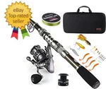 Fishing Rod 5.91FT Telescopic Spinning Reel Carrier Bag Sougayilang Combos. Fixed Price $83.98.