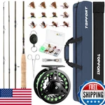 Topfort Fly Fishing Rod And Reel Combo 4-PIECE Kit Complete. Fixed Price $116.36.
