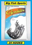 Gamakatsu #584 Offset Shank Worm Ewg Value Pack 25 Hooks! New! Pick Your Size!. Fixed Price $27.99.