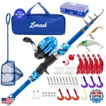 Lanaak Kids Fishing Pole And Tackle - Net Travel Bag Reel Beginners Guide. Fixed Price $57.58.