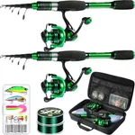 Fishing Rod Reel Combo 2 Pack 7FT Graphite Telescoping Portable Ghosthorn Pole. Fixed Price $129.99.