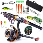 2.1M Telescopic Fishing Rod And Reel Combo Full Kit Carbon Fiber Pole Line. Fixed Price $129.99.