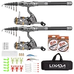 2PCS Telescopic Fishing Rod And Reel Combo Kit Spinning Gear Organizer Pole Set. Fixed Price $83.99.
