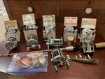 Pflueger Antique Casting Fishing Reel Set Of 10 Plus 43 Pole And Accessories. Fixed Price $275.00.