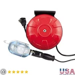Retractable Cord Reel 40FT W/ 75W Trouble Light Heavy Duty Metal Housing New. Fixed Price $92.17.