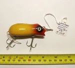 Shakespeare Swimming Mouse Wood Fishing Lure 3 1/2" Yellow & Red. Fixed Price $34.95.