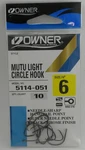 Owner 5114-051 Mutu Light Circle Hook Offset Hangnail Point Blk Chr Size 6 10CT. Fixed Price $7.36.