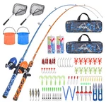 Codek Kids Fishing Pole Set With Full Starter Kits 2 150CM, Blue And Orange. Fixed Price $73.51.