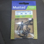 Mustad Demon Perfect Circle 7/0 Ringed Ultra Point Hooks Black Nickel 6CT. Fixed Price $8.99.
