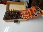 Bass Boss Old Time Woodstream 6200 Tackle Box With Over 35 Fishing Lures. Fixed Price $150.00.