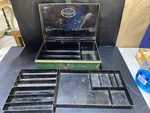 Vintage Shakespeare Honor Built Metal Fishing Tackle Box W/ Inserts. Fixed Price $225.00.