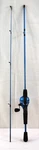 Zebco Slingshot 2 Piece Spin Cast Blue Fishing Combo 5' 6". Fixed Price $16.00.
