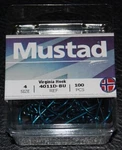 100 Mustad 4011E Blue Virginia Size Hooks Turned Down Eye 4011DBU-04 Tautog. Fixed Price $19.49.