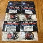 4 Packs Eagle Claw Lazer Sharp Hooks LT095 -5/0 Qty 8 Sproat Worm 32. Fixed Price $12.00.