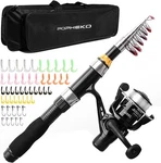 Telescopic Fishing Pole Reel Combo Ultralight 5.58FT, 6.89FT, 7.87FT, Black. Fixed Price $44.76.