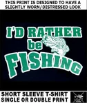 I'd Rather Be Fishing Rod Reel Hook Fly Bait Boat Deep Sea Funny T-shirt 42. Fixed Price $25.95.