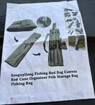 Sougayilang Canvas Fishing Rod Case Bag Green W/ Shoulder Strap. Fixed Price $10.00.