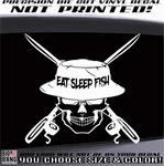 Eat Sleep Vinyl Decal Sticker Fisherman Fishing Hat Reels Skull Funny Gift. Fixed Price $30.30.