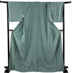 Japanese Kimono Tsukesage Light Blue-green 168.5CM Ft In Pure Silk AA9780. Fixed Price $71.51.