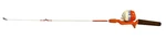 Vintage Zebco Snoopy Orange Reel Early Woodstock Rod 2 Eye 33 Inch. Fixed Price $44.99.