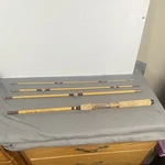 Eagle Claw Packit 7 M Spinning Rod PK601 1/2 Ft 4-PIECE Cork Handle Yellow. Fixed Price $39.50.