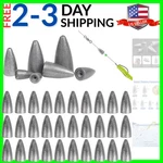 Fishing Weights 30PCS Bullet Sinkers Worm For Bass Carolina R.... Fixed Price $16.14.