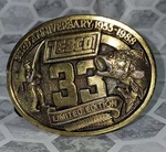 Vintage 1988 Zebco 33RD Anniversary Bass Fishing Reel Belt Buckle! Usa!. Fixed Price $7.88.