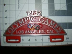 1932 Olympic Games License Plate Topper Plaque Los Angeles Med. Fixed Price $25.00.