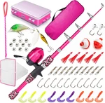 Lanaak Kids Fishing Pole And Tackle Box - With Net, Travel Bag, Reel Beginne. Fixed Price $45.70.