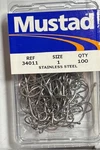Mustad 34011 Stainless Steel 100 Hooks New Box. Fixed Price $39.00.