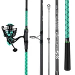 Sougayilang Surf Fishing Rod And Reel Combo Heavy 3-PIECE Carbon 12FT, Green. Fixed Price $103.85.