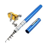 Jatzde Mini Portable Pocket Rod Pen Aluminum Alloy Fishing Pole Blue. Fixed Price $23.99.