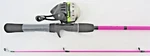 Zebco Hot Cast Splash 6'6" Pink Spin Combo #HCSTPKC662M. Fixed Price $24.95.