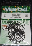 25 Mustad 39951BLN-50 Ultra Point Size 5/0 Circle Hooks 1X Fine Black Nickel. Fixed Price $10.79.