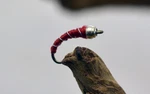 Bead Head Red Zebra Midge Nymph Fly - 1 Doz Flies Mustad Signature Hooks. Fixed Price $9.99.