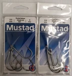 2- Mustad 95160-SS 3X Salmon 6/0, Pcs Closed Eye Siwash 10 Hooks. Fixed Price $12.99.