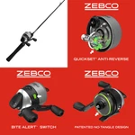 Spincast Reel Fishing Rod Combo 6-FT Eva Handle Anti-reverse, Silver/black. Fixed Price $55.99.