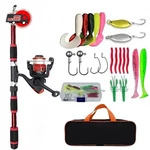 Telescopic Fishing Rod Reel Combo Set With Lures Hooks Portable Travel Kit. Fixed Price $15.99.