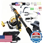 Bntteam Portable Fishing Spinning Rod And Reel Combo Set Carbon Fiber Fluorescen. Fixed Price $69.77.