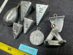 Fishing Sinkers Cone & Egg Slip-bass Pear-pyramid-coin-bank Your Choice IN5352. Fixed Price $8.00.
