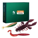Fishing Soft Lures Kit, Bass Baits Set, 115-PIECE Accessories For Kid.... Fixed Price $19.17.