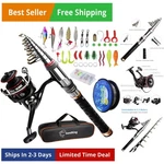 Fishing Pole Kit, Carbon Fiber Telescopic Rod And Reel Combo With.... Fixed Price $55.84.