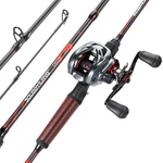 Sougayilang Fishing Rod And Reel Combo, Baitcasting 5.9FT, Red Black. Fixed Price $91.69.