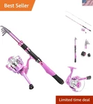 Ultimate Ladies Fishing Starter Kit Pink Telescopic Rod With Reel & Tackle. Fixed Price $61.50.