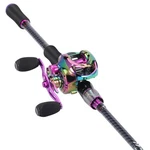Sougayilang 6.0 Baitcasting Combo 2 Piece Rod Reel Purple Right Hand. Fixed Price $89.99.