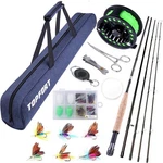 Fly Fishing Rod & Reel Combo Kit, 4-PIECE Portable Graphite 5/6 With Bag. Fixed Price $95.02.