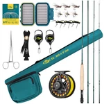 5WT 9FT Fly Fishing Rod Combo Starter Kit 4 Piece Semi Gloss Green Jade Finis.... Fixed Price $104.85.