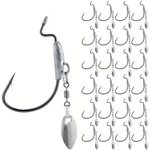 25PCS Underspin Weighted Swimbait Hooks Spinner Blades Bass Worm Fishing. Fixed Price $12.69.