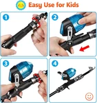 Kids Fishing Pole With Spincast Reel Telescopic Rod Combo Full Kits F.... Fixed Price $33.99.