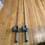 Zebco Rod SEC562M With Shakespeare Synergy Steel 2000 Reel (set Of 2). Fixed Price $70.00.